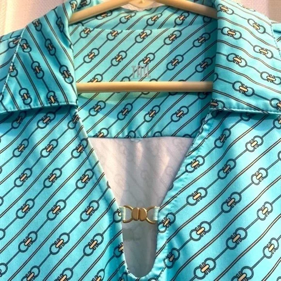 Women’s Tail Polyester & Spandex Link Design Golf Tennis Short Sleeve Top Large - Picture 4 of 7